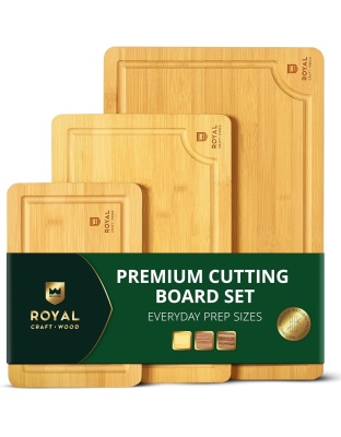 Large Wood Cutting Board Set for Kitchen