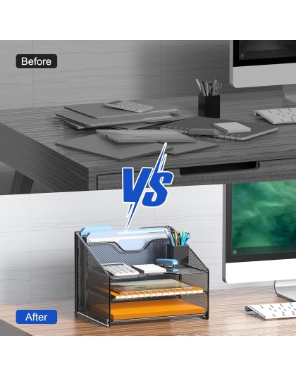 Samstar Mesh Desk File Organizer Letter Tray Holder